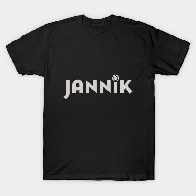 Sleek Jannik Tennis Ball Logo Design T-Shirt by Retro Travel Design